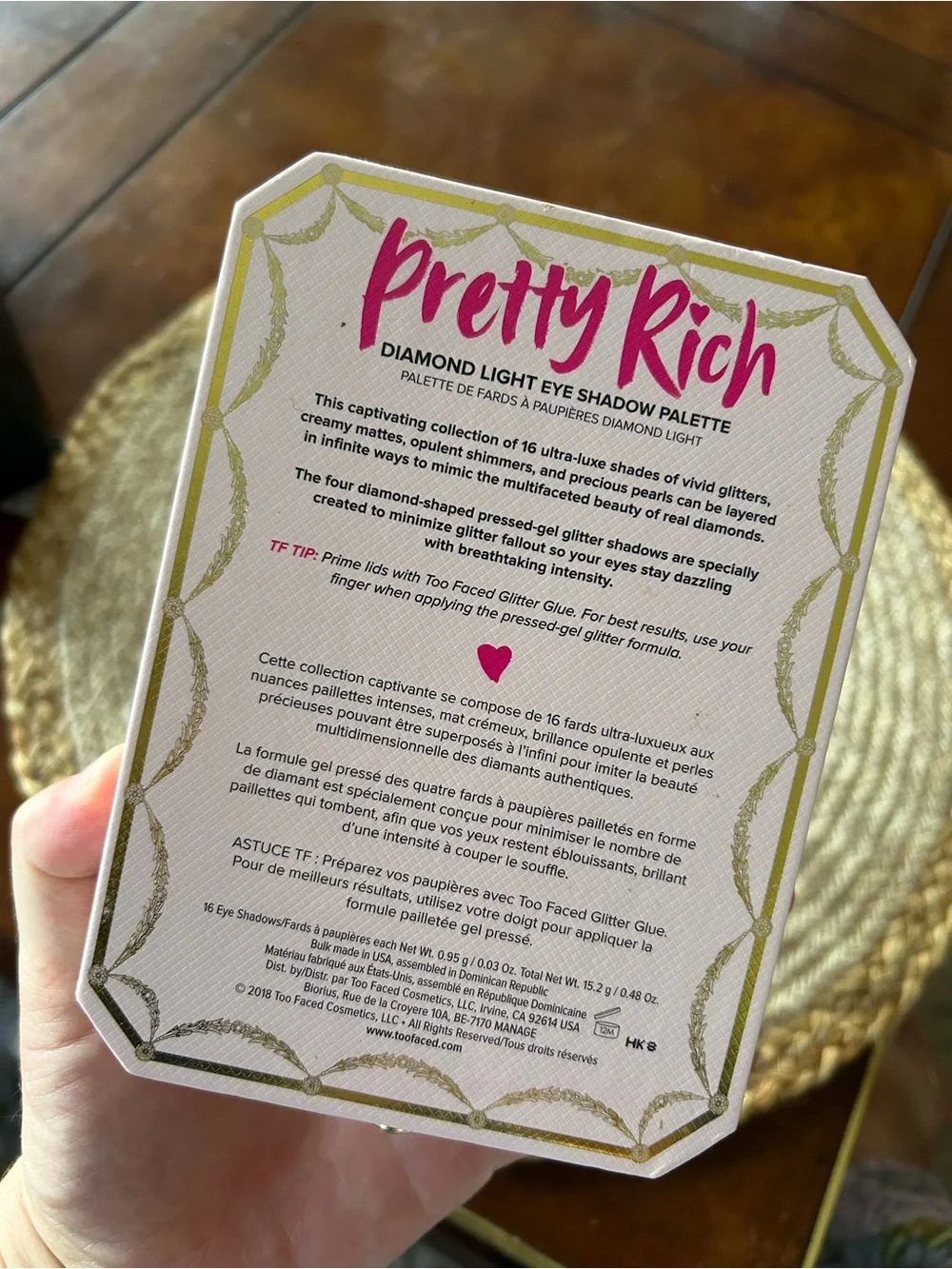 Too Faced Pretty Rich Eyeshadow Palette — Pink, Gold, Brown & Blue Shades